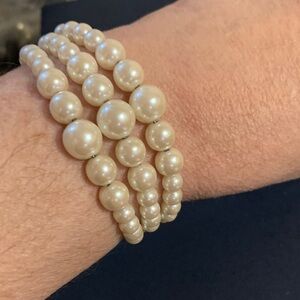 Classic Cream Faux Pearl Multi-Strand Bracelet